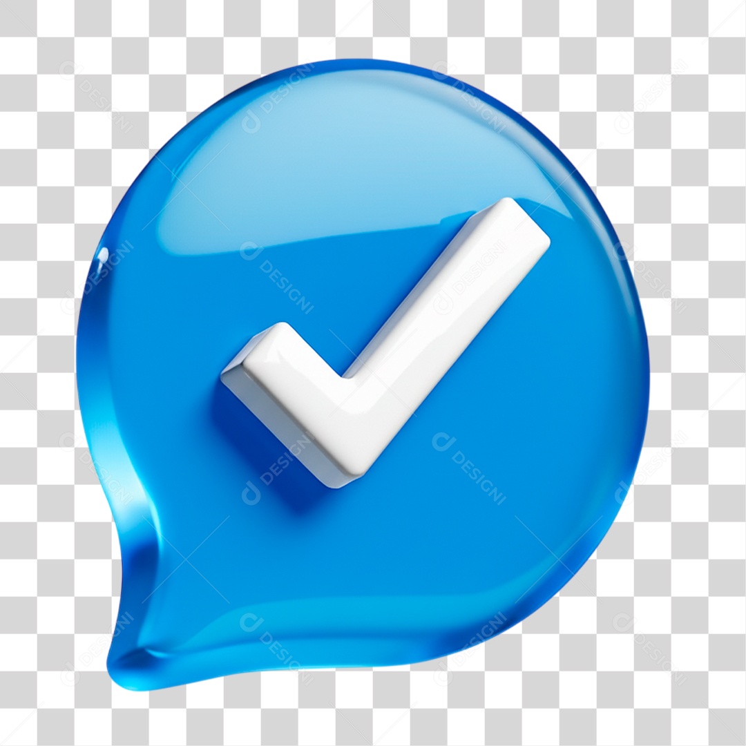 Ícone 3D Marca de Verificação PNG Transparente