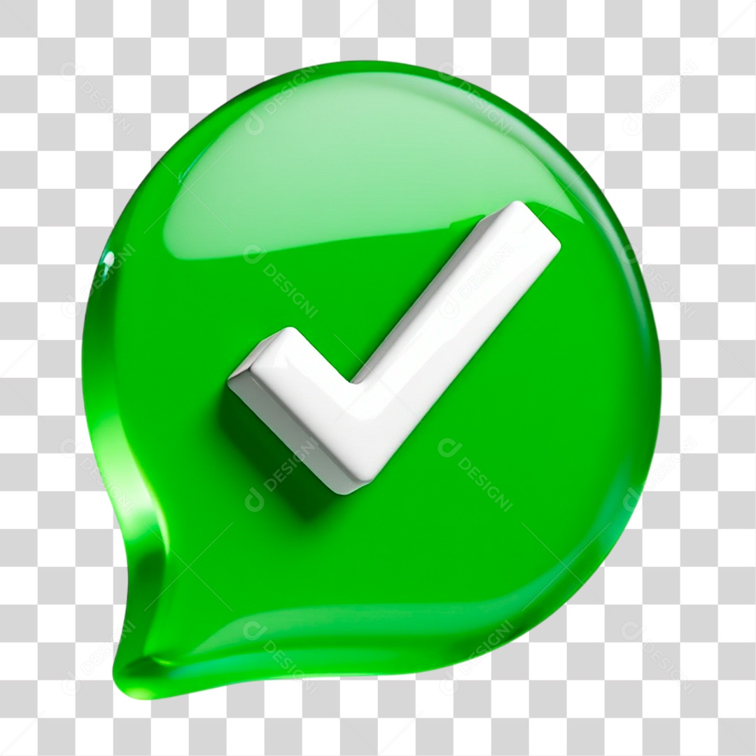 Ícone 3D Marca de Verificação PNG Transparente