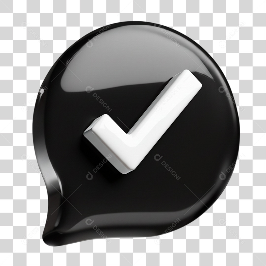 Ícone 3D Marca de Verificação PNG Transparente