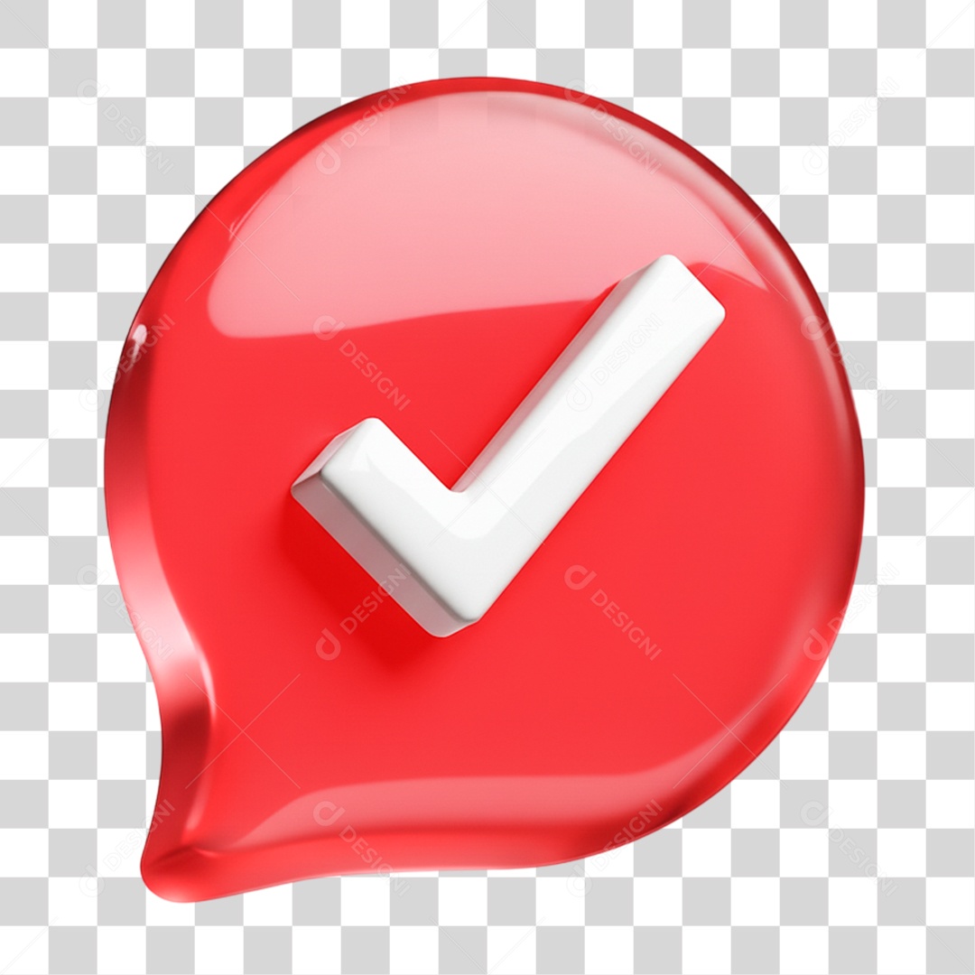 Ícone 3D Marca de Verificação PNG Transparente