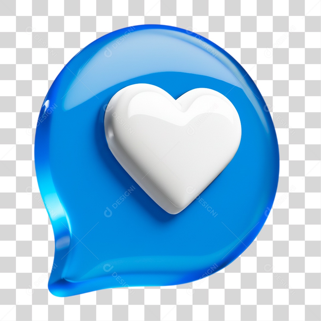 Ícone 3D Curtida PNG Transparente
