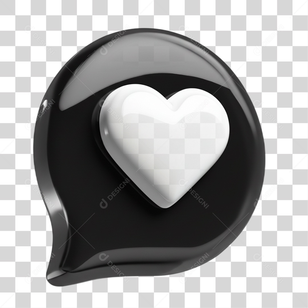 Ícone 3D Curtida PNG Transparente