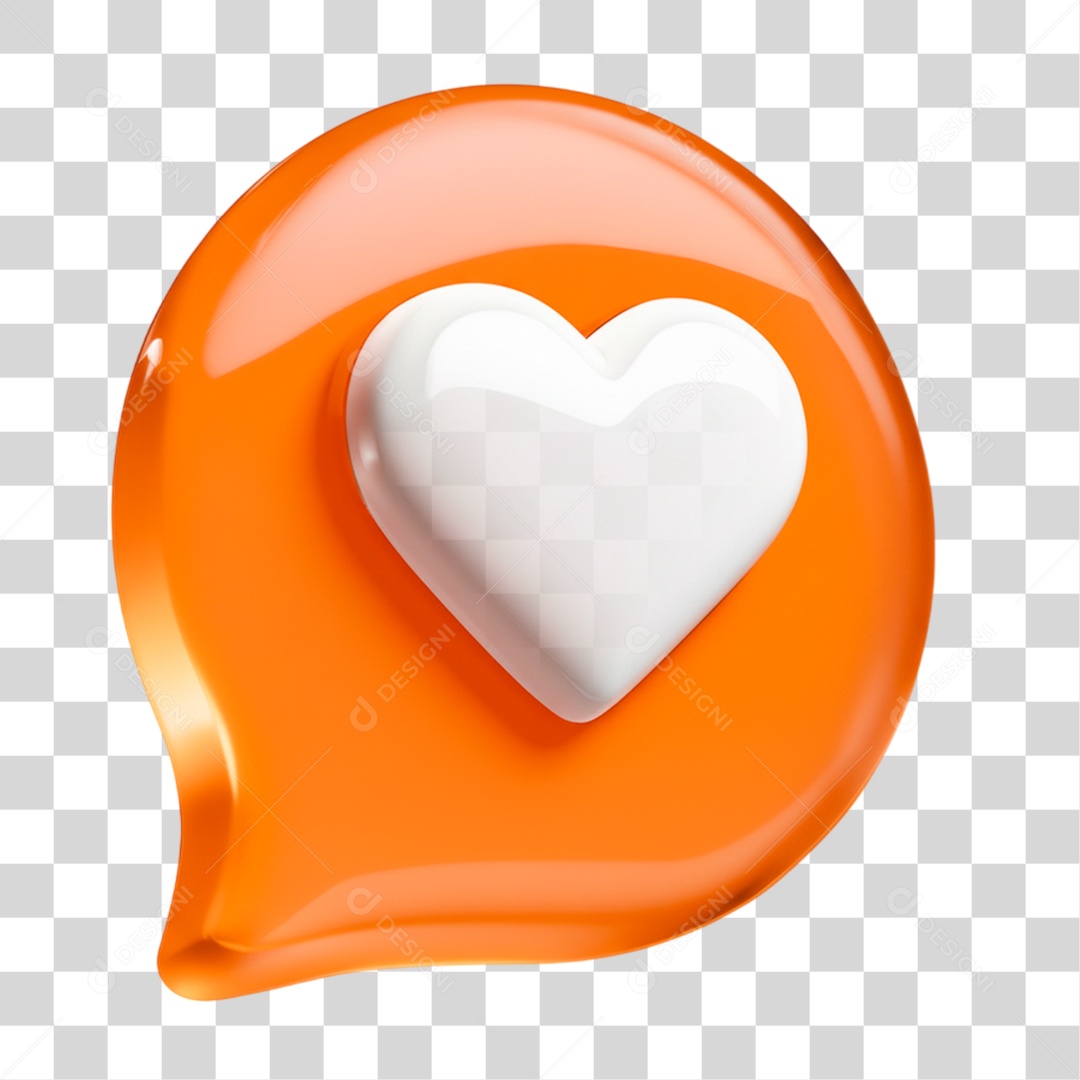 Ícone 3D Curtida PNG Transparente