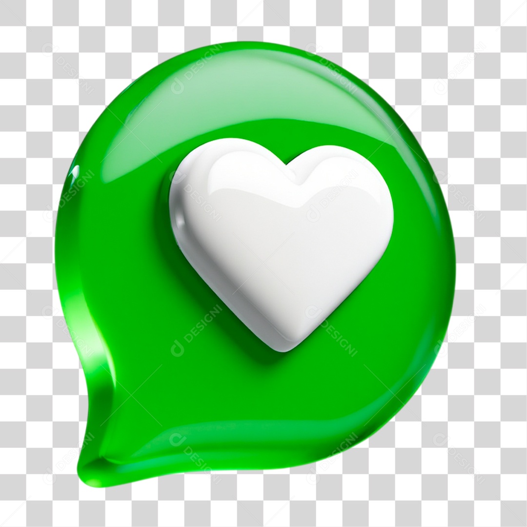 Ícone 3D Curtida PNG Transparente