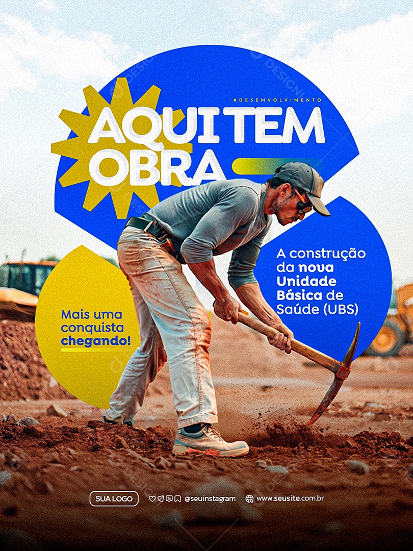Prefeitura Aqui Tem Obra Social Media PSD Editável