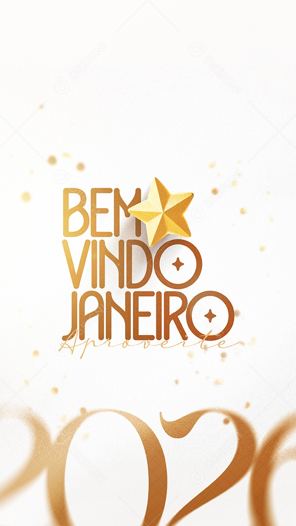 Story Bem Vindo Janeiro Social Media PSD Editável