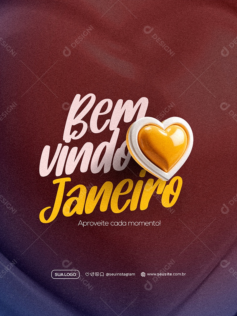 Bem Vindo Janeiro Social Media PSD Editável