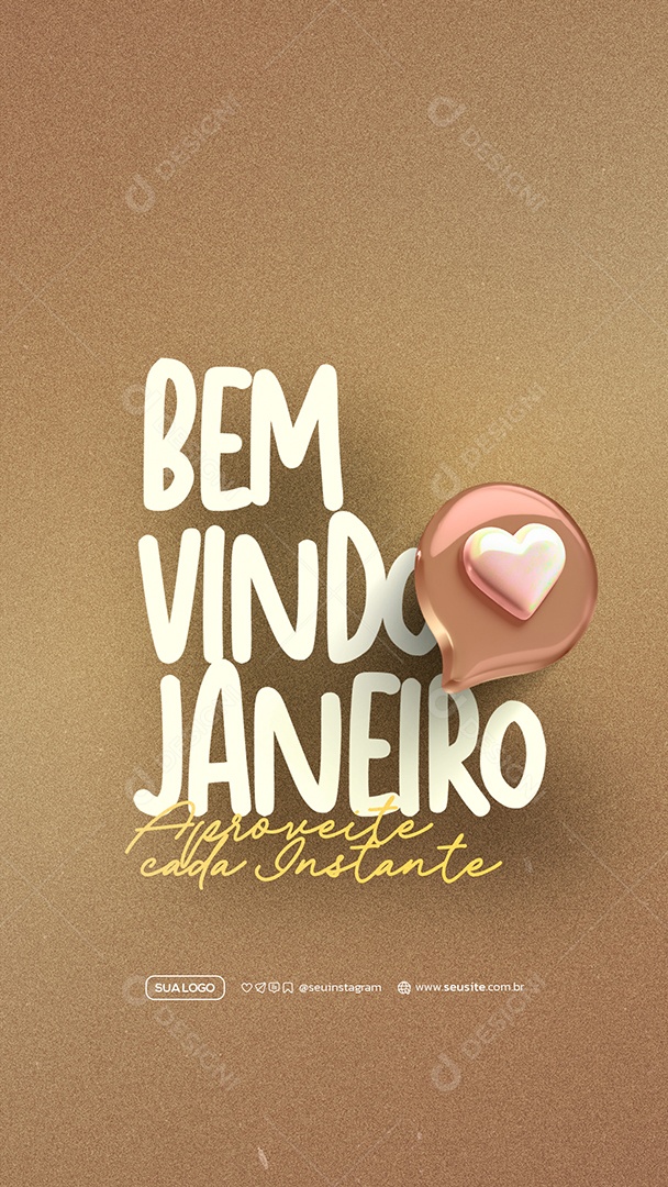Story Bem Vindo Janeiro Social Media PSD Editável