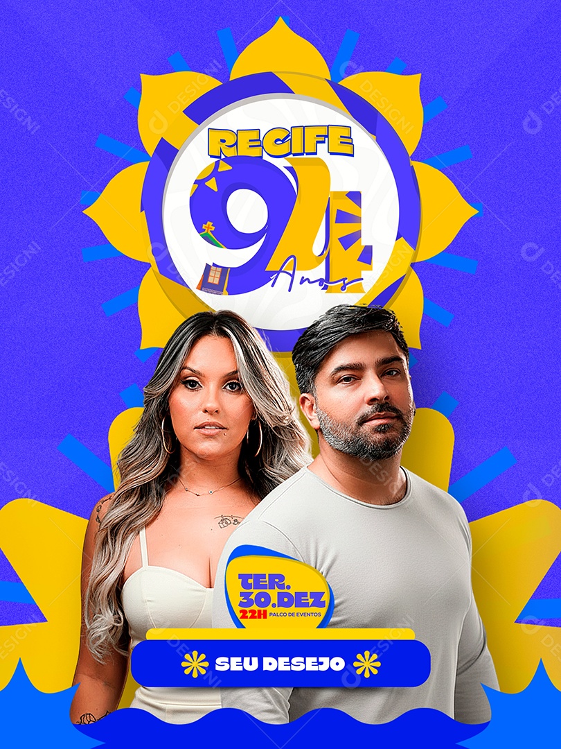 Flyer Feliz Aniversario de Cidade Social Media PSD Editável