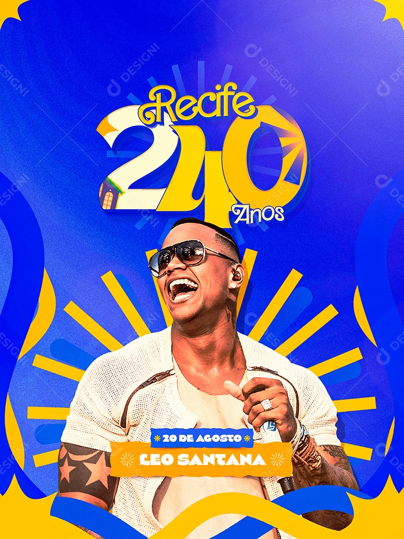 Flyer Feliz Aniversario Recife Social Media PSD Editável