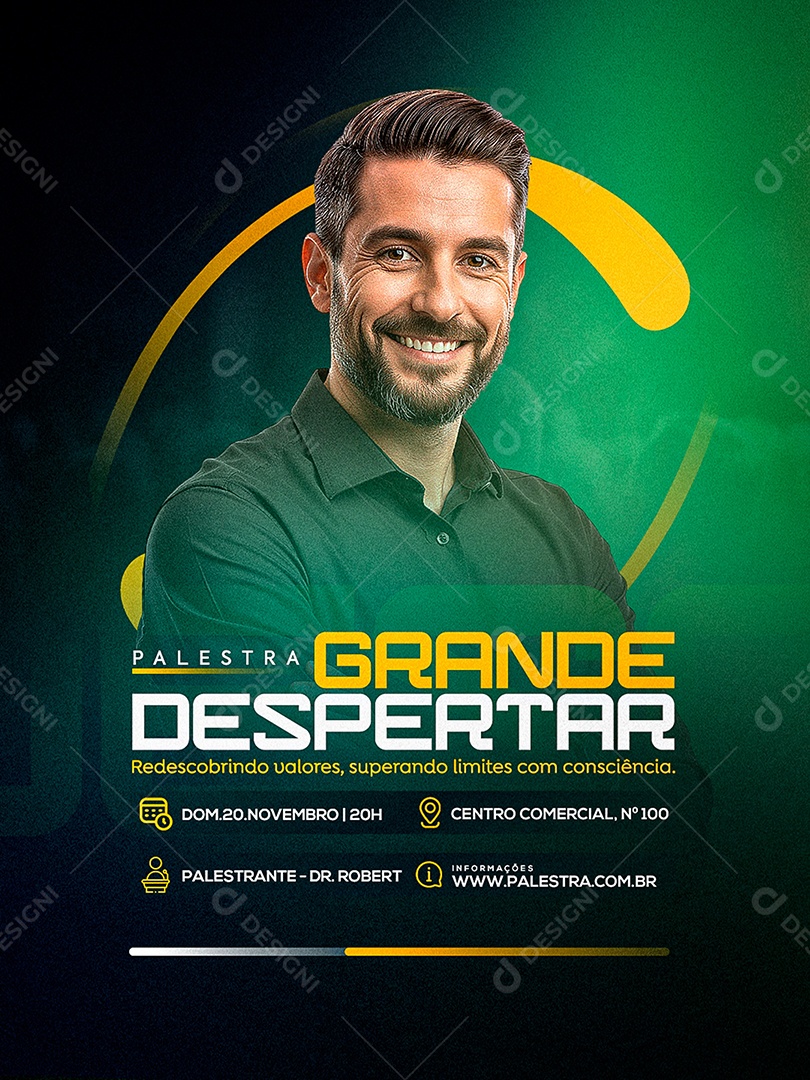 Palestra Grande Respeitar Social Media PSD Editável