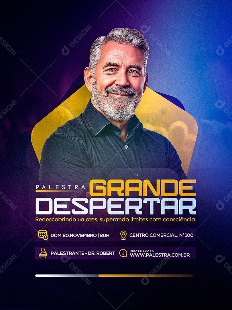 Palestra Grande Respeitar Social Media PSD Editável