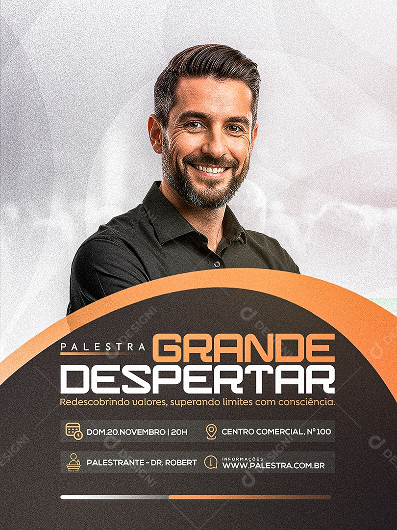 Palestra Grande Respeitar Social Media PSD Editável