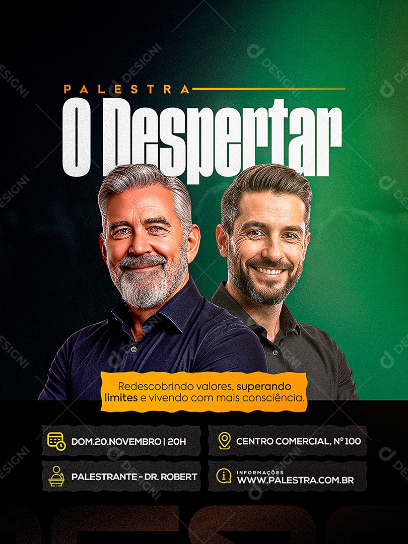 Palestra o Respeitar Social Media PSD Editável