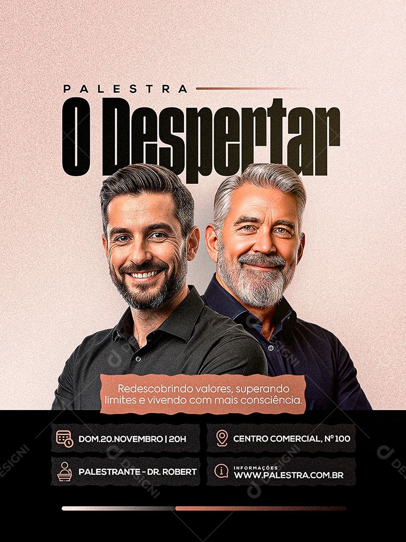 Palestra o Respeitar Social Media PSD Editável