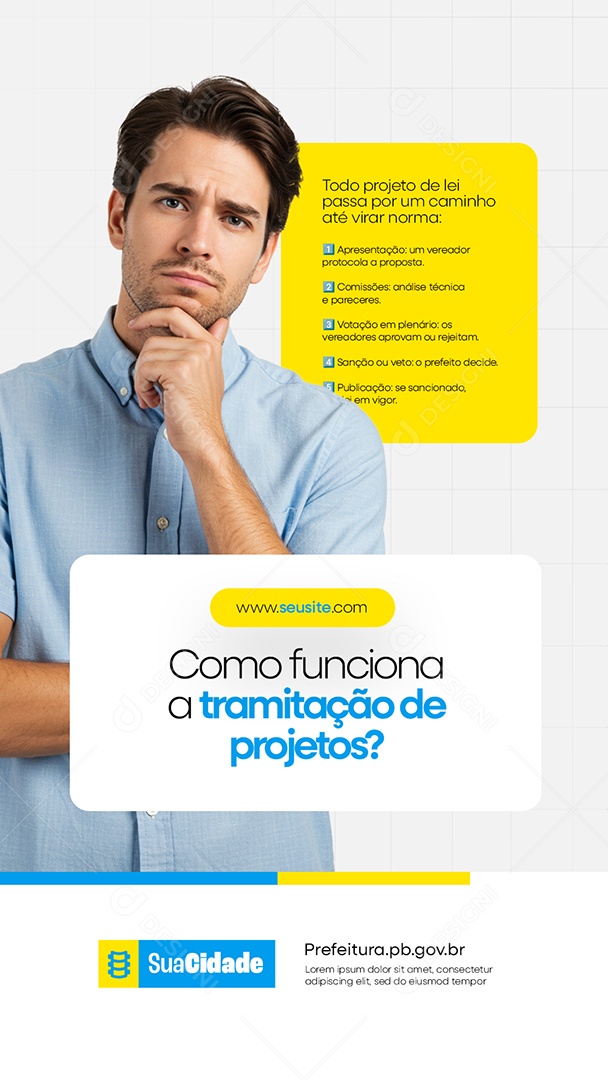 Story Prefeitura Sessão Como Funciona a Tramitação de Projetos Social Media PSD Editável