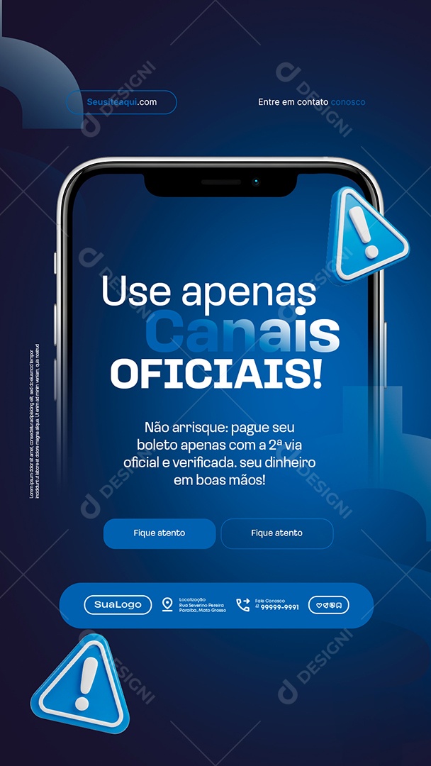 Story Boleto Use Apenas Canais Oficiais Social Media PSD Editável