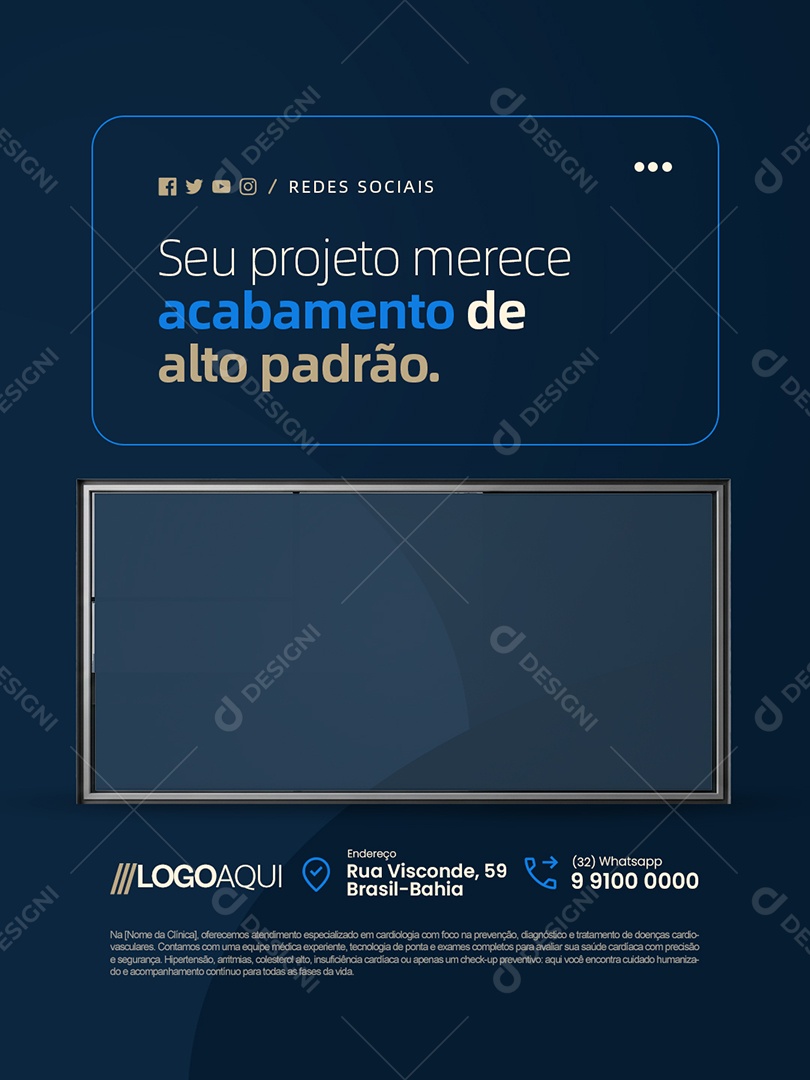 Vidraria Seu Projeto Merece Acabamento de Alto Padrão Social Media PSD Editável