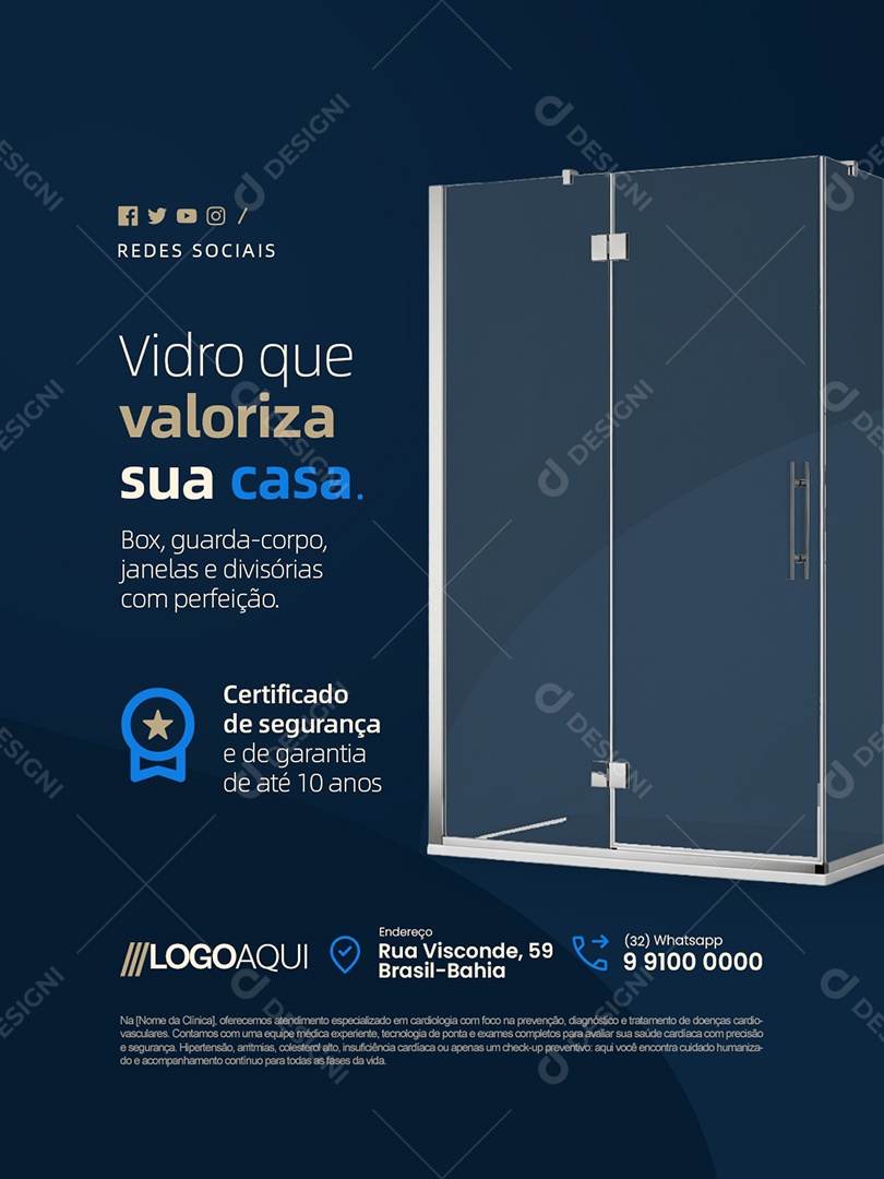 Vidraria Vidro Que Valoriza Sua Casa Social Media PSD Editável