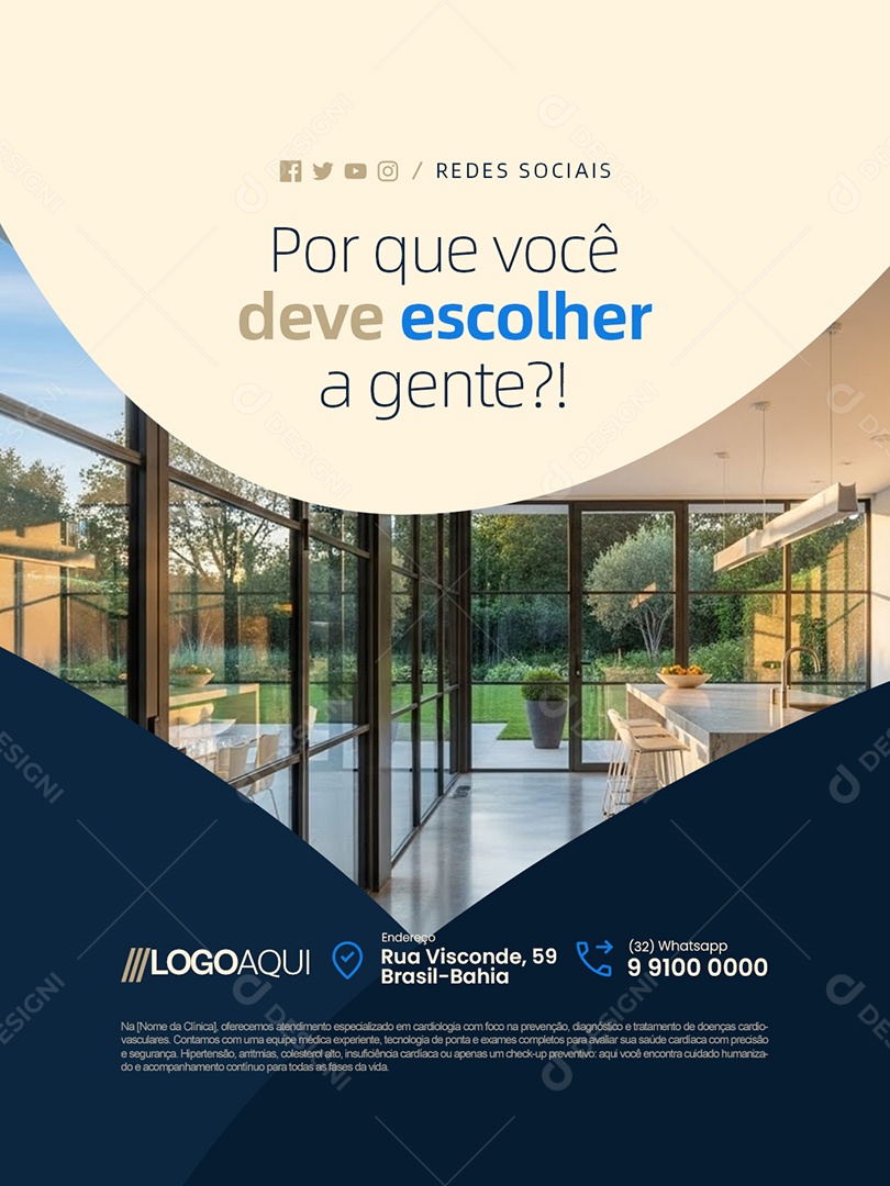 Vidraria Por Que Você Deve Escolher a Gente Social Media PSD Editável