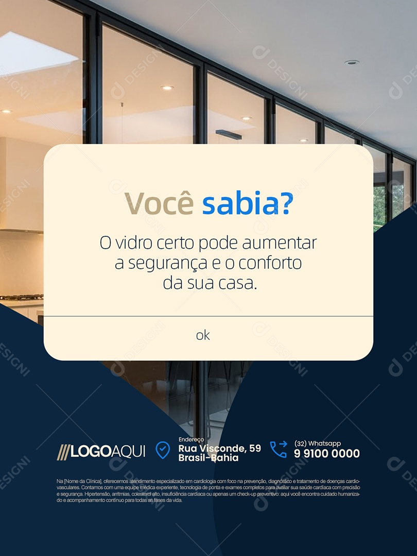 Vidraria Você Sabia O Vidro Certo Pode Aumentar Social Media PSD Editável