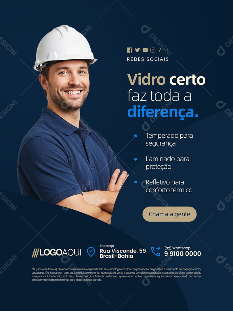 Vidraria Vidro Certo Faz Toda a Diferença Social Media PSD Editável