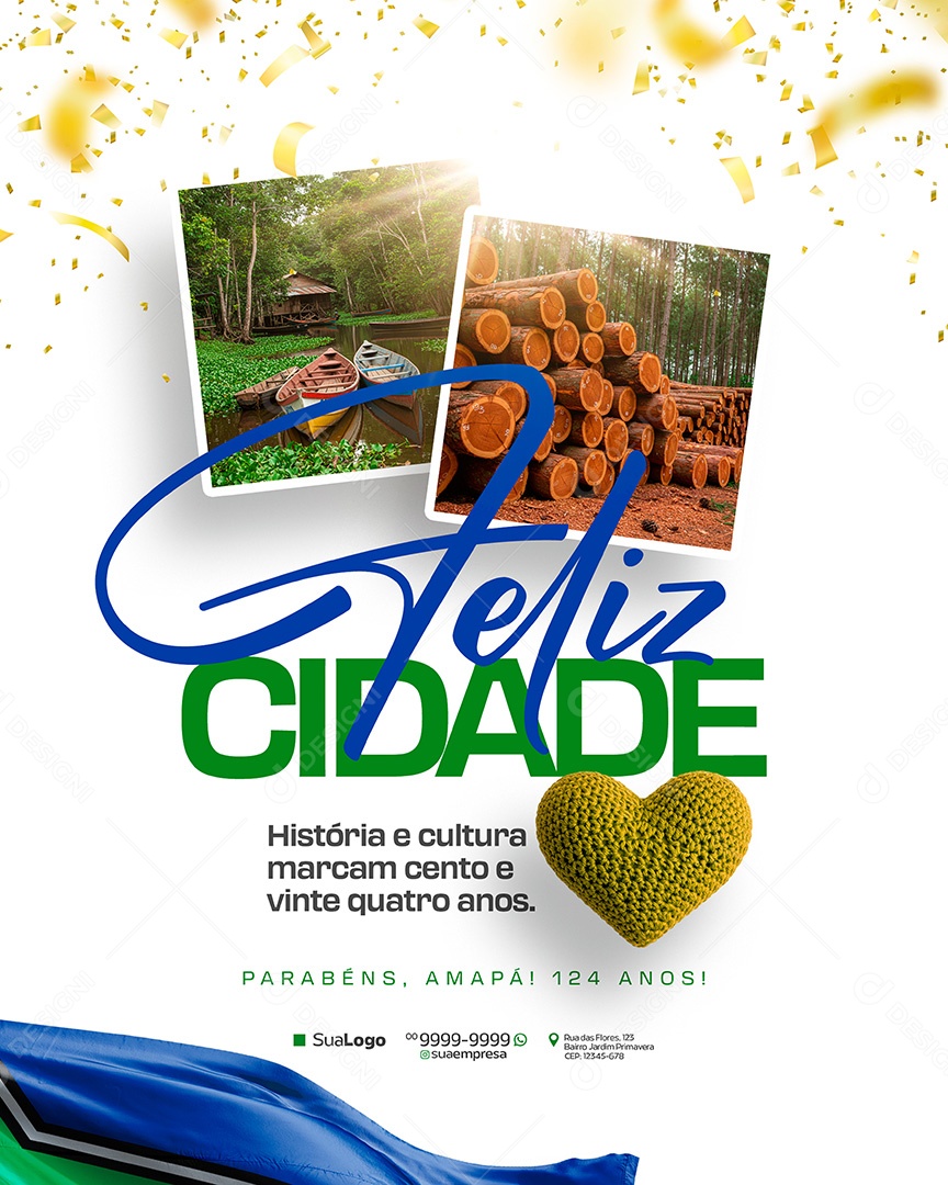 Aniversario Amapá 124 anos 13 de Setembro História e Cultura Social Media PSD Editavel