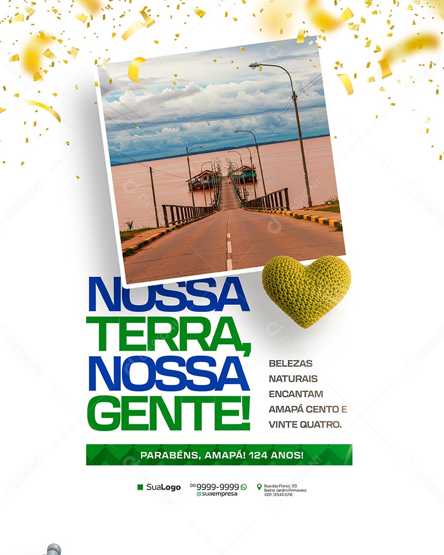 Aniversario Amapa 124 anos 13 de Setembro Nossa Terra Social Media PSD Editavel