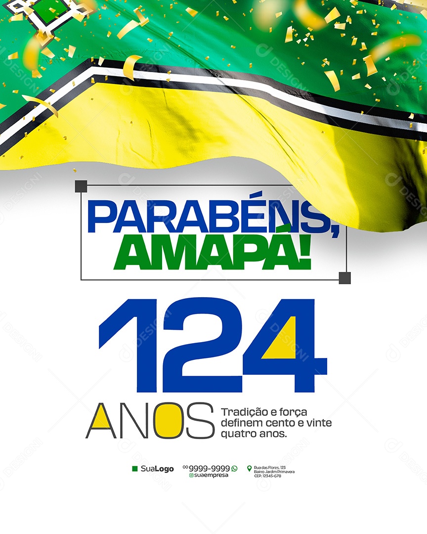 Aniversario Amapá 124 anos 13 de Setembro Tradição Social Media PSD Editavel