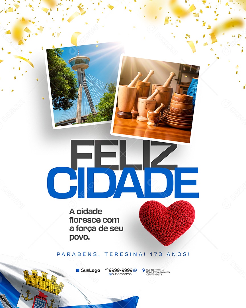 Aniversário de Teresina 173 Anos Social Media PSD Editavel