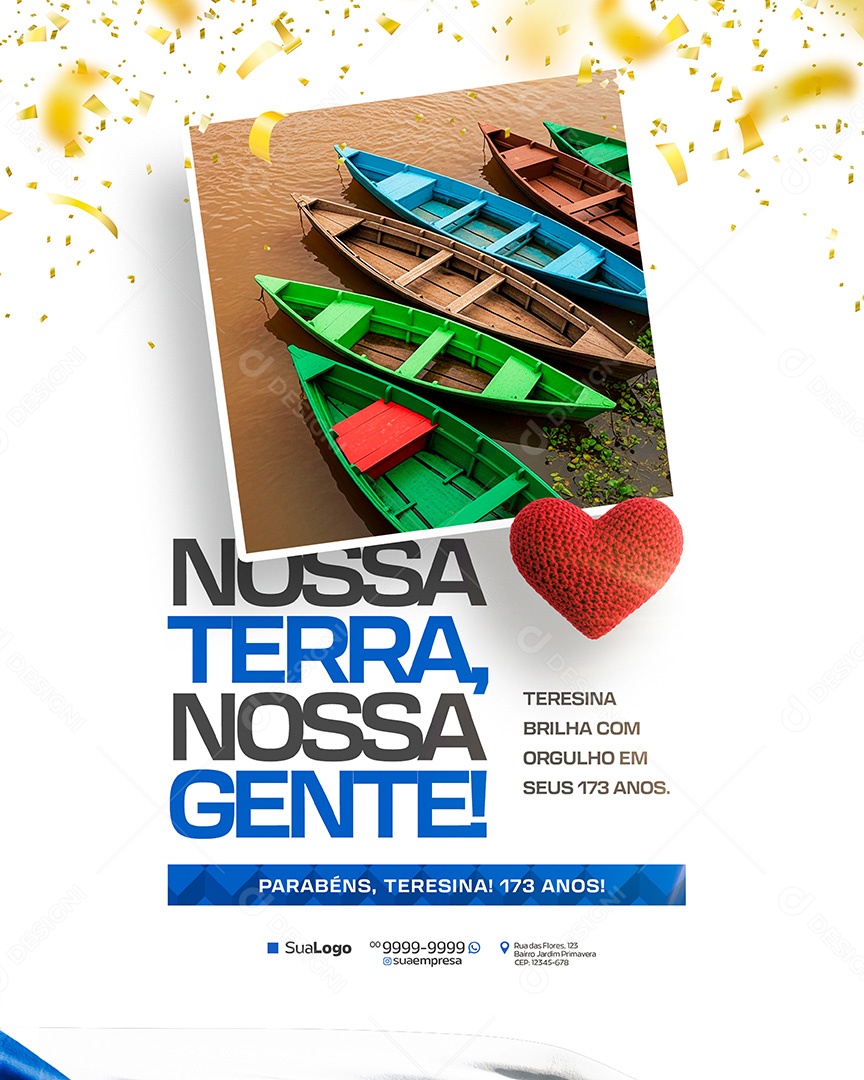 Aniversário de Teresina 173 Anos Teresina Brilha Social Media PSD Editavel