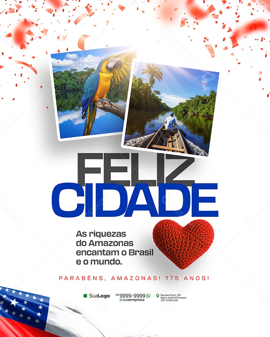 Aniversario do Amazonas 175 anos 05 de Setembro As Riquezas Social Media PSD Editavel