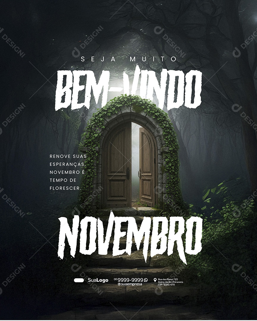 Bem vindo Novembro Novo Mês Renove Suas Esperanças Social Media PSD Editavel