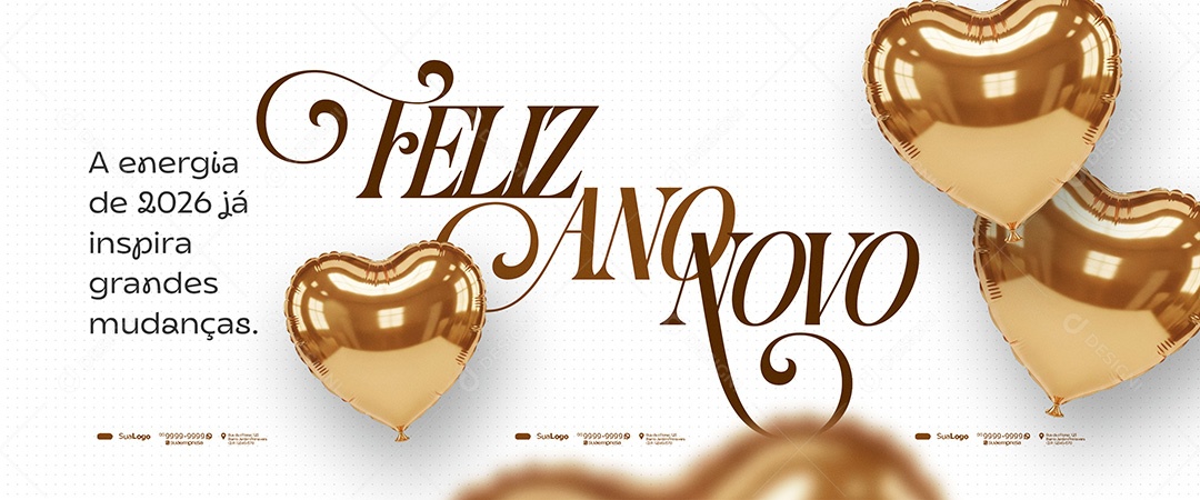 Carrossel Feliz Ano Novo 2026 a Energia Social Media PSD Editável