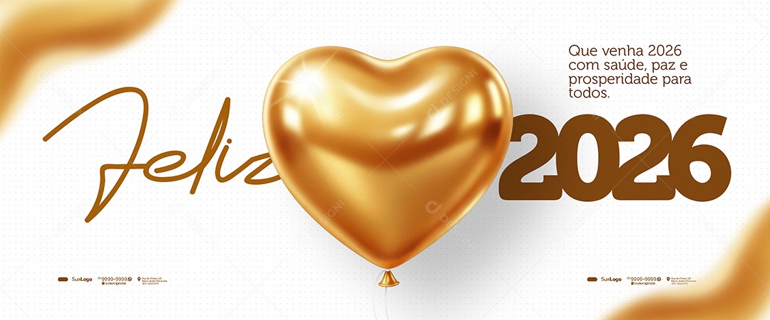 Carrossel Feliz Ano Novo 2026 Paz e Prosperidade Social Media PSD Editável