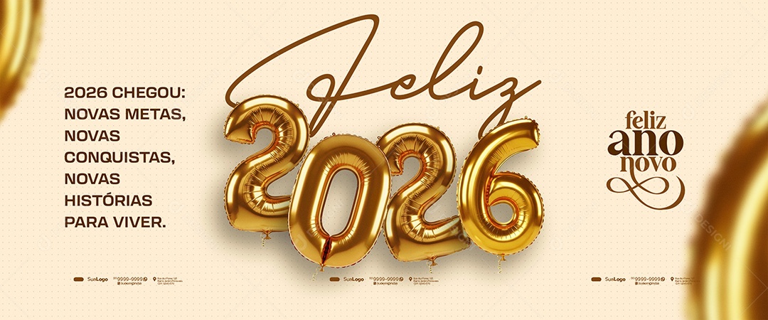 Carrossel Feliz Ano Novo 2026 Social Media PSD Editável