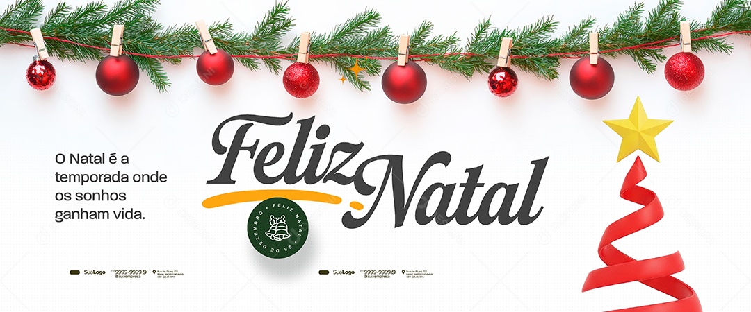 Carrossel Feliz Natal 25 de Dezembro é a Temporada Social Media PSD Editável