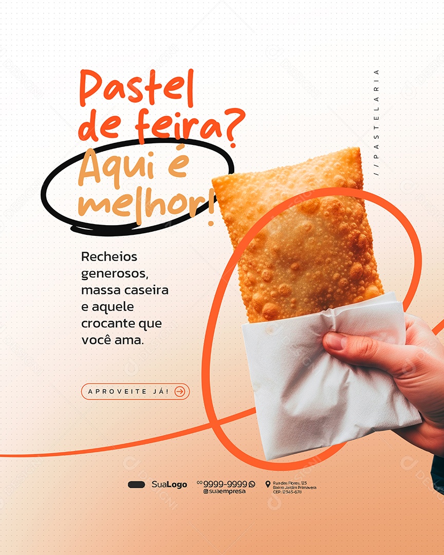 Coleção Pastelaria Aqui é Melhor Social Media PSD Editável