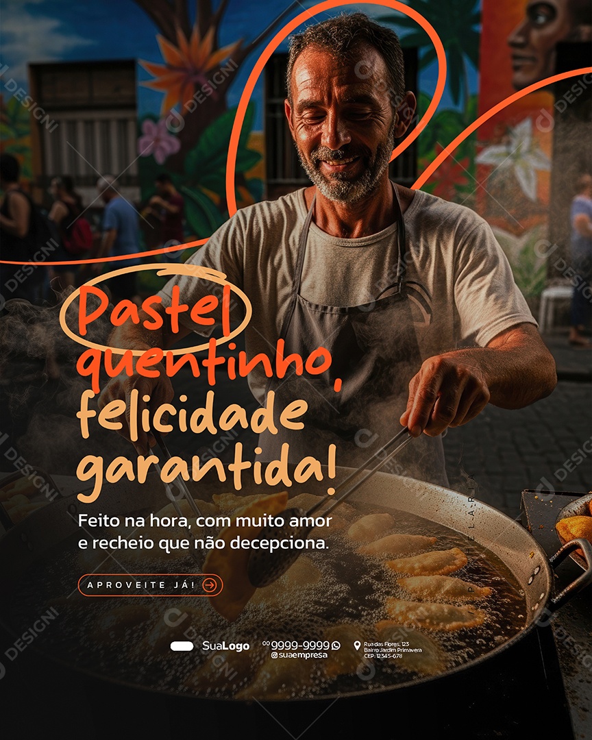 Coleção Pastelaria Feito na Hora Social Media PSD Editável