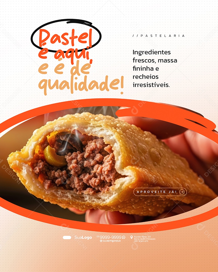 Coleção Pastelaria Ingredientes Frecos Social Media PSD Editável