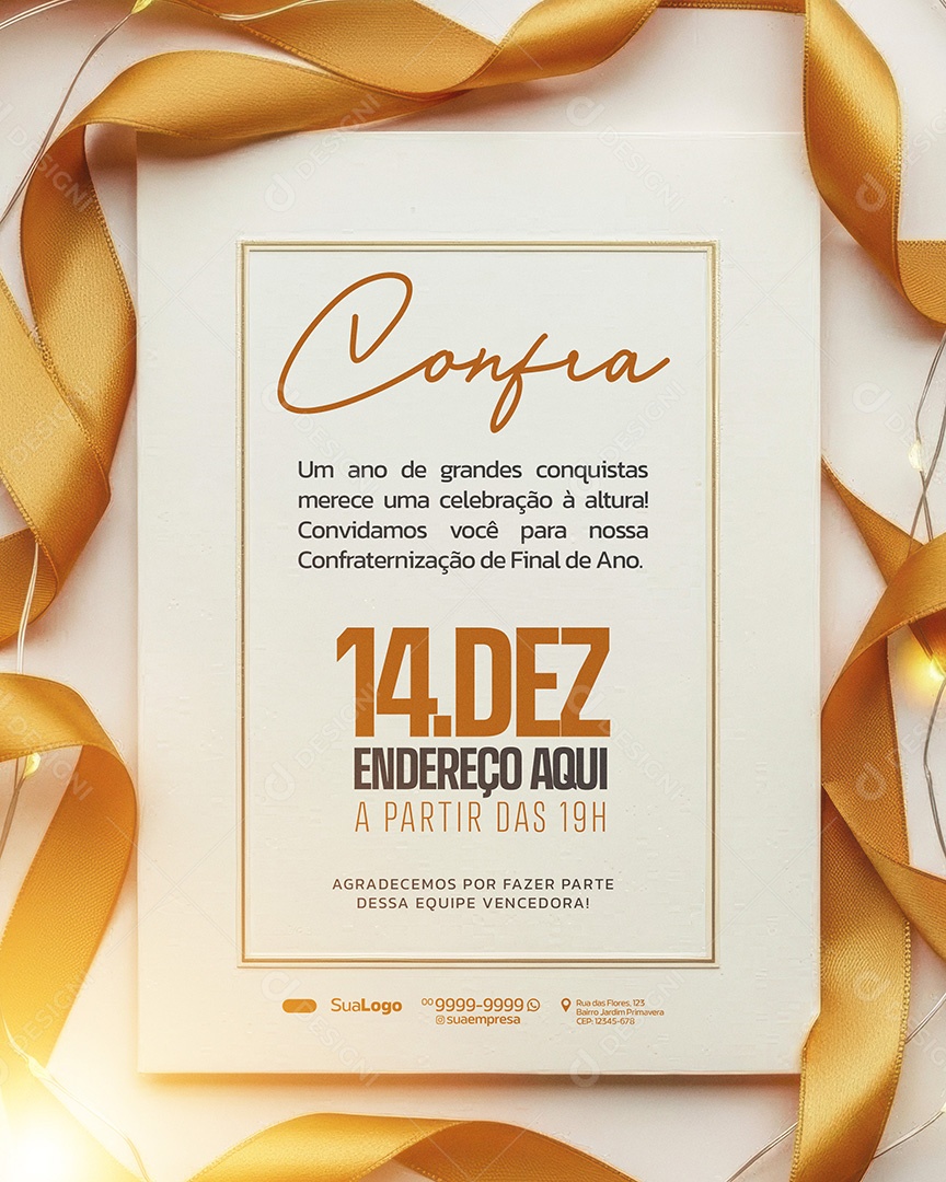 Convite Confraternização 14 de Dezembro Social Media PSD Editável