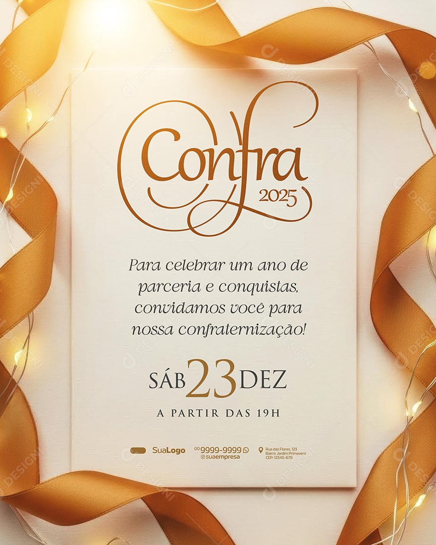 Convite Confraternização 23 de Dezembro Social Media PSD Editável