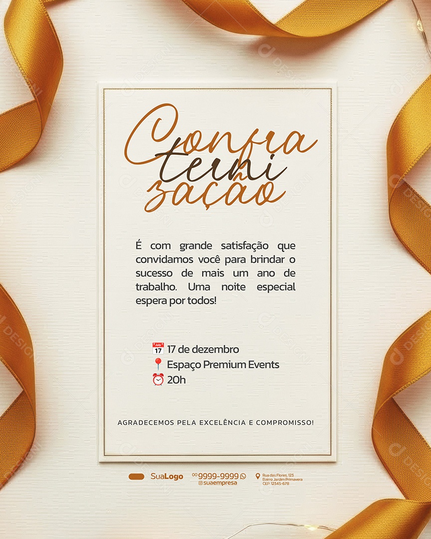 Convite Confraternização É Com Grande Satisfação Social Media PSD Editável