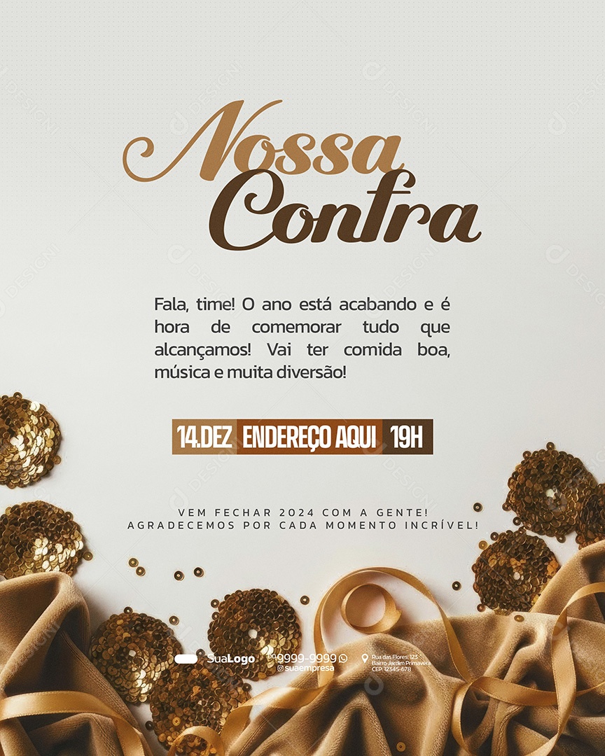 Convite Confraternização Fala Time Social Media PSD Editável