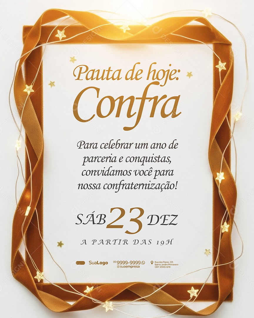 Convite Confraternização Para Celebrar Social Media PSD Editável