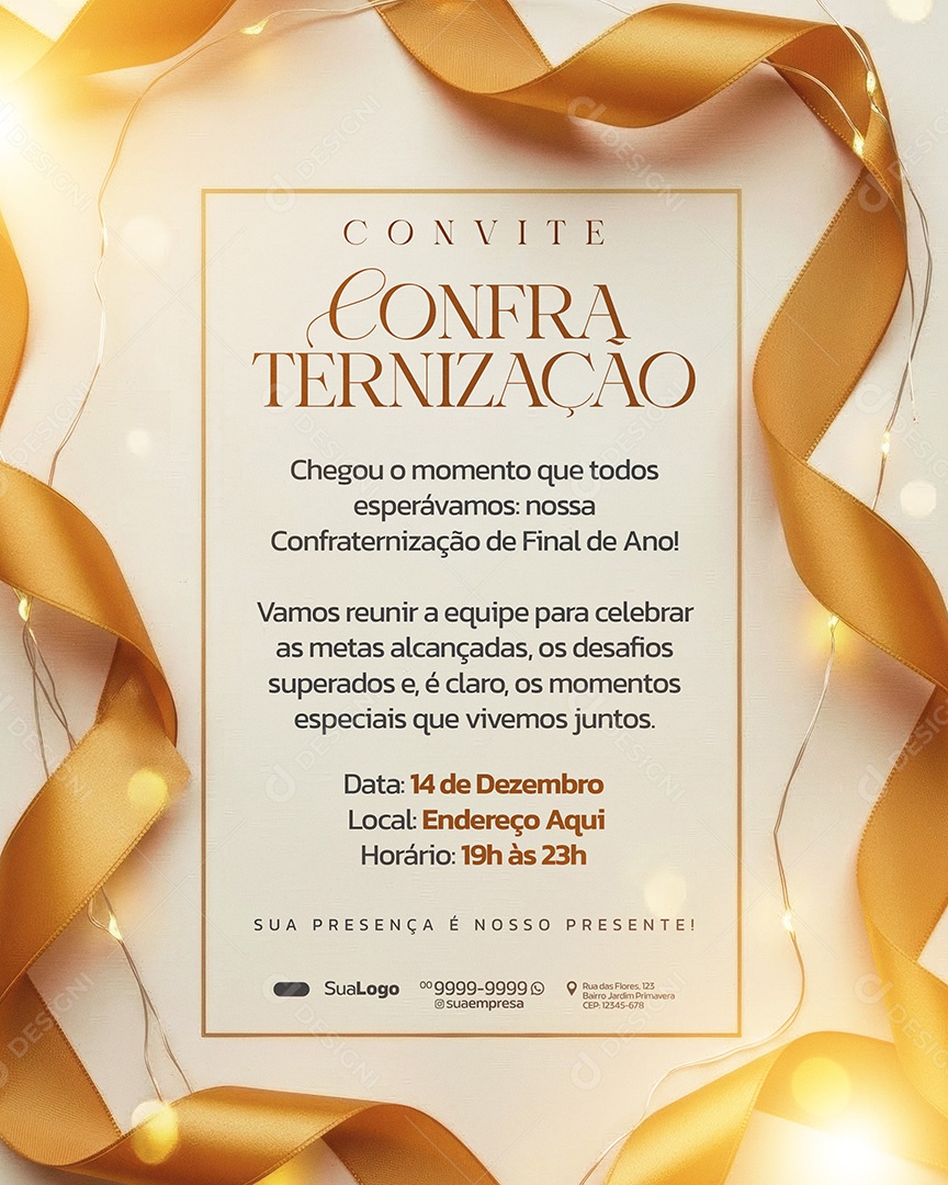 Convite Confraternização Social Media PSD Editável
