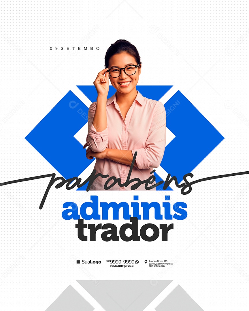 Dia do Administrador 09 de Setembro Social Media PSD Editavel