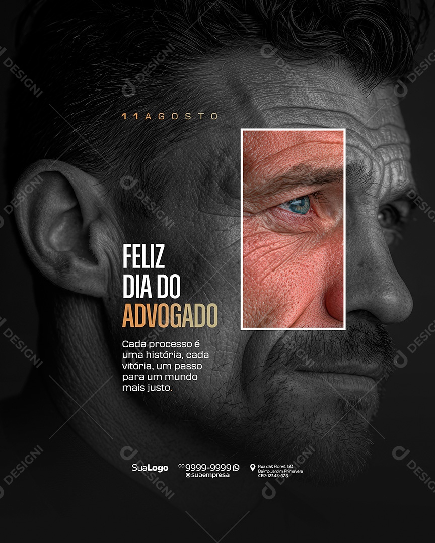 Dia do Advogado 11 de Agosto Cada Pocesso Social Media PSD Editável