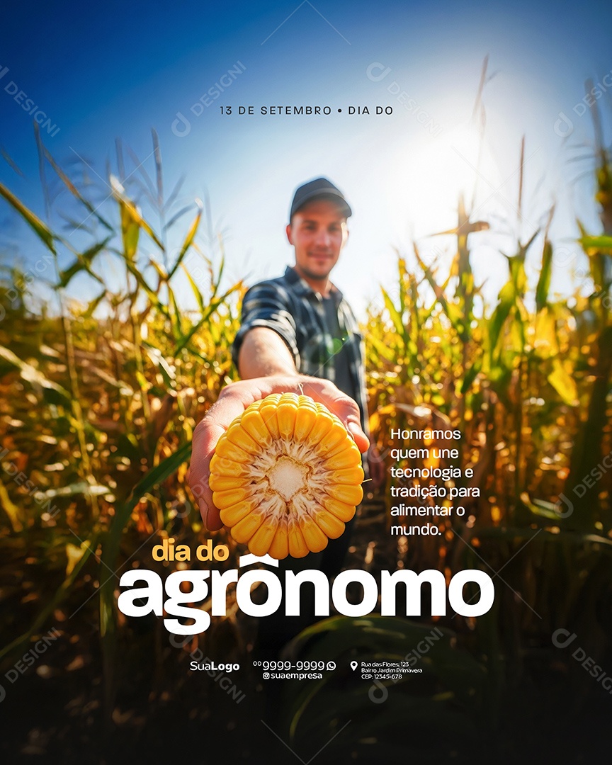 Dia do Agronomo 13 de Setembro Honramos Social Media PSD Editavel