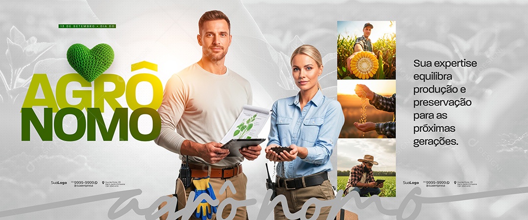 Dia do Agronomo 13 de Setembro Sua Expertise Social Media PSD Editavel